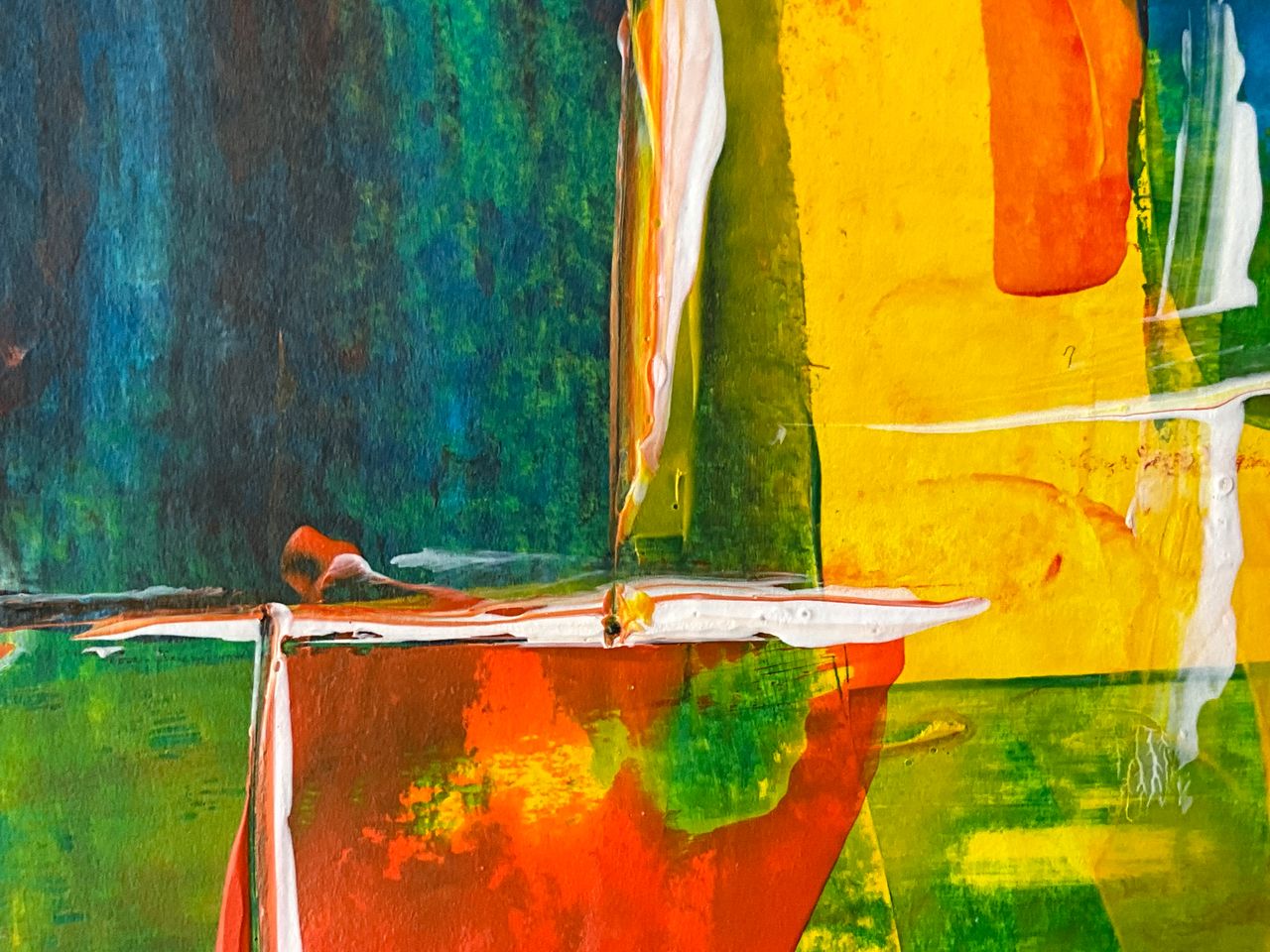 Dynamic abstract art piece with bold colors and geometric shapes, capturing the essence of creativity.